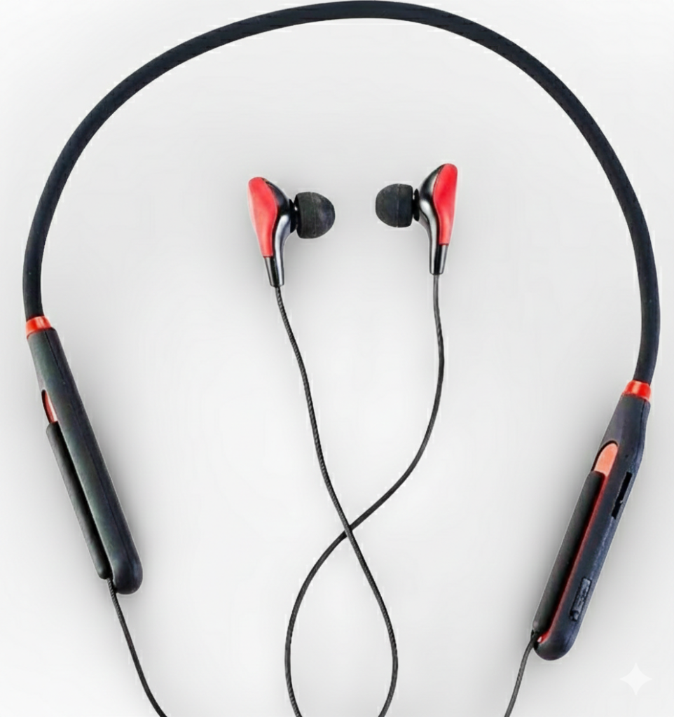 Wireless Bluetooth Neckband Earphones with 200mAh Battery, Magnetic Earbuds & Inline Media Controls