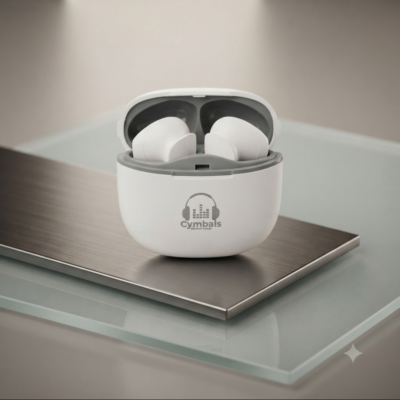 Cymbals True Wireless Stereo (TWS) Earbuds with Charging Case – Bluetooth In-Ear Earphones with Mic
